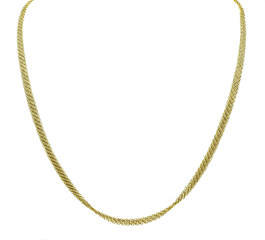 Estate Tiffany & Co Elsa Peretti Gold Mesh Necklace