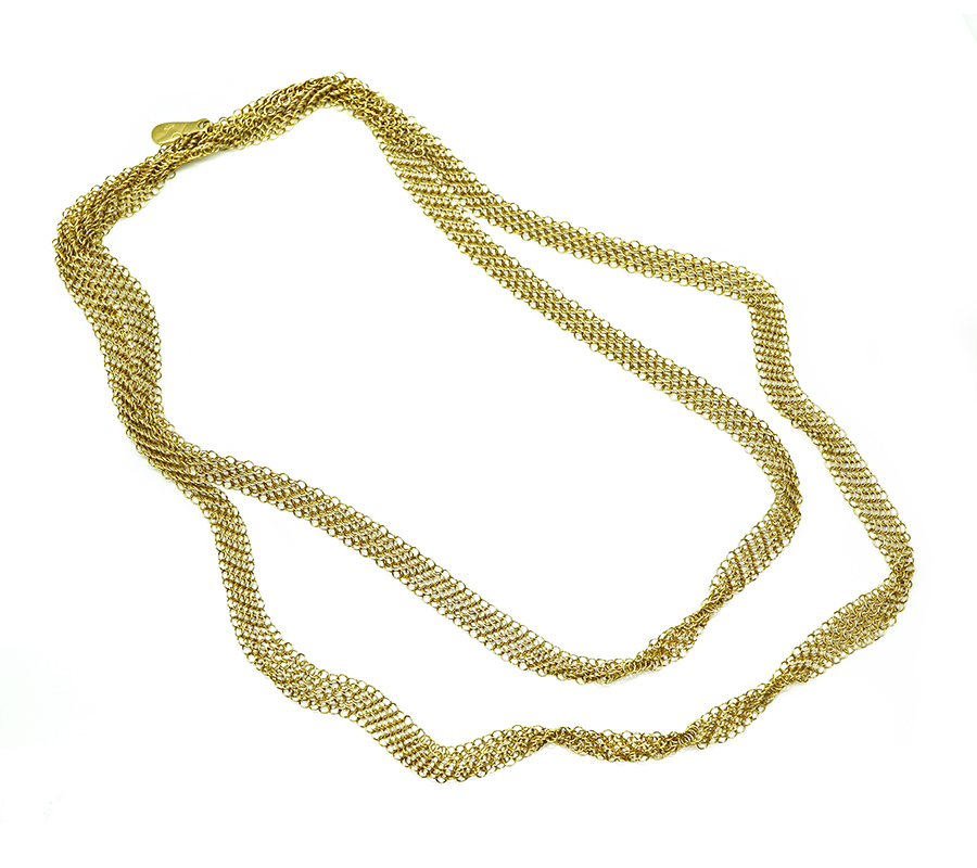 Estate Tiffany & Co Elsa Peretti Gold Mesh Necklace