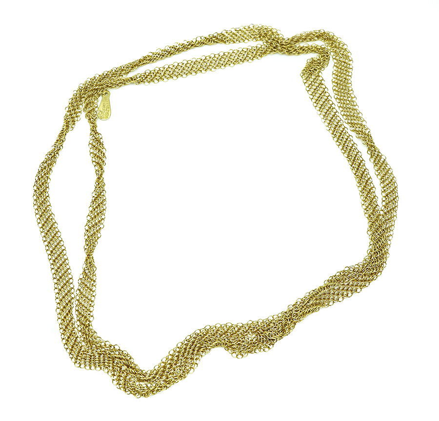 Estate Tiffany & Co Elsa Peretti Gold Mesh Necklace