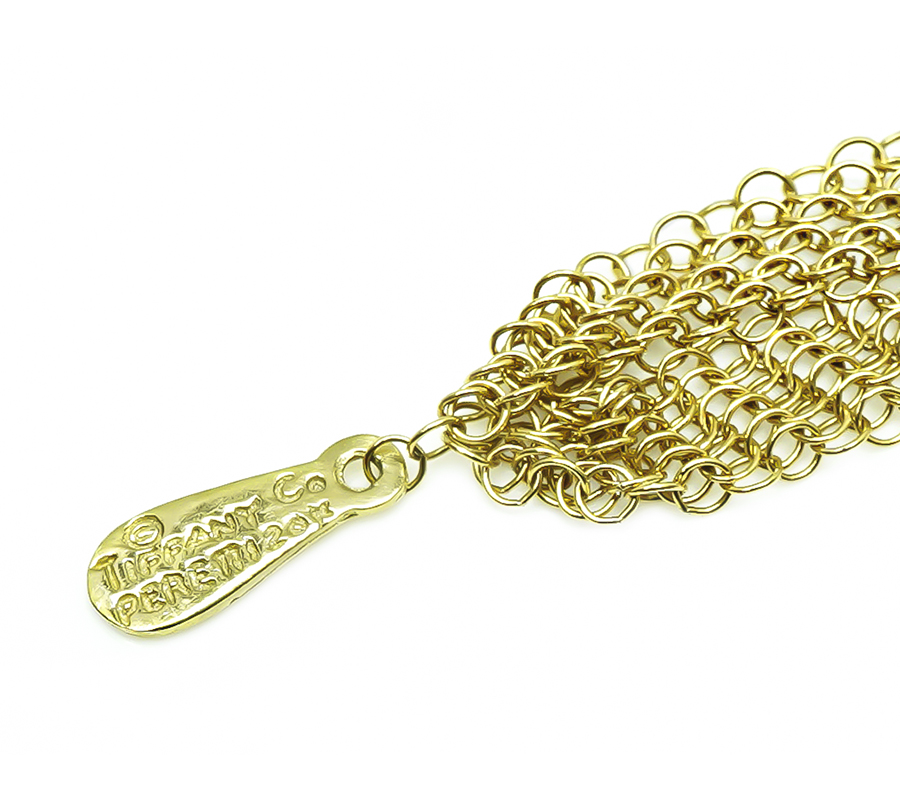Estate Tiffany & Co Elsa Peretti Gold Mesh Necklace