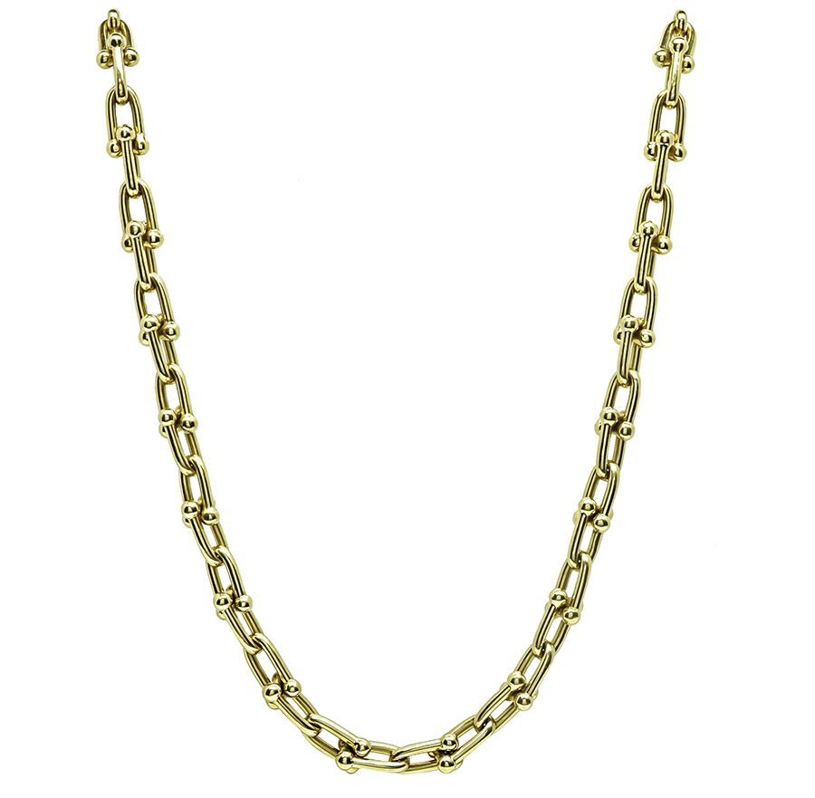 Estate Tiffany & Co 18k Gold Hardwear Necklace