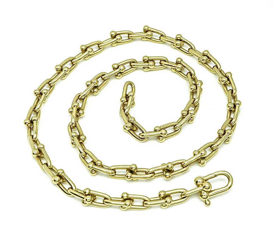 Estate Tiffany & Co 18k Gold Hardwear Necklace