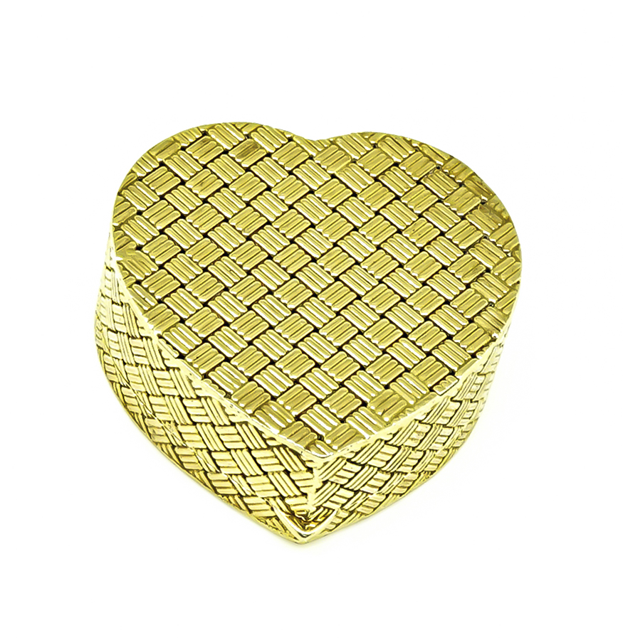 Vintage Tiffany & Co Gold Heart Pill Box