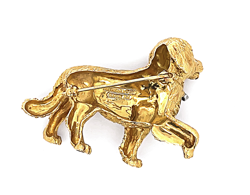 Estate Tiffany & Co Gold Puppy Pin
