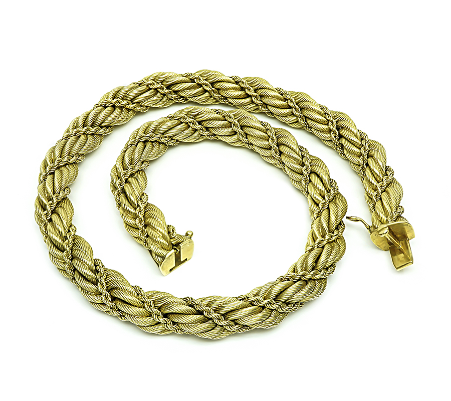 Estate Tiffany & Co Gold Rope Necklace