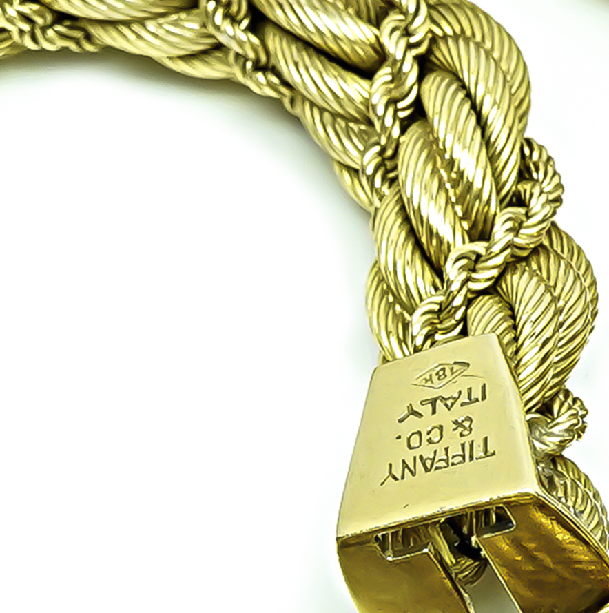 Estate Tiffany & Co Gold Rope Necklace