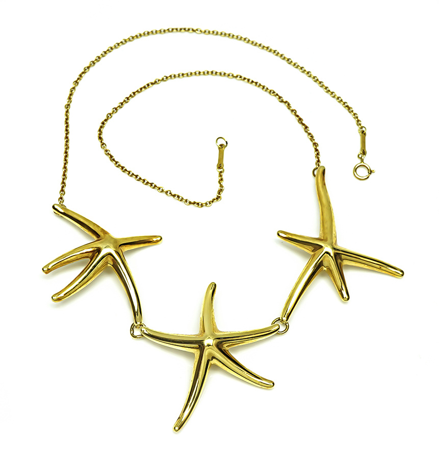 Estate Tiffany & Co Elsa Peretti Gold Starfish Necklace