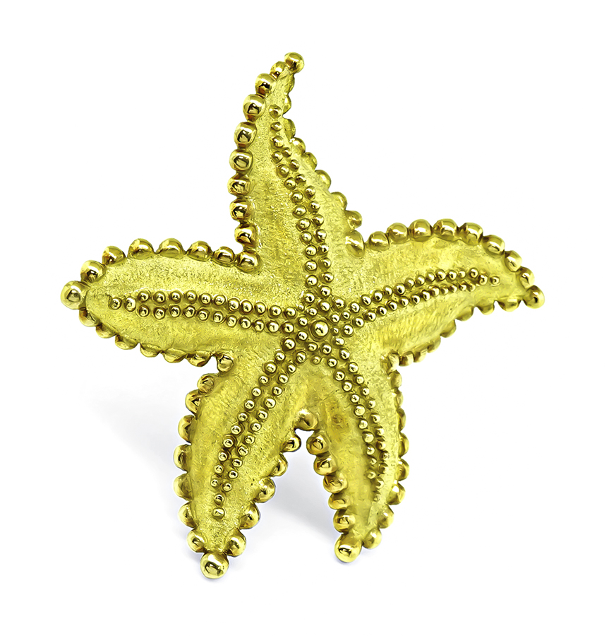 Estate Tiffany & Co Gold Starfish Pin