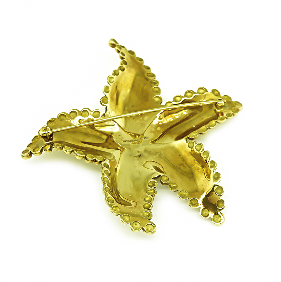 Estate Tiffany & Co Gold Starfish Pin