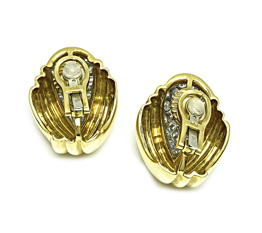 Estate Turi 3.00ct Diamond Gold Earrings