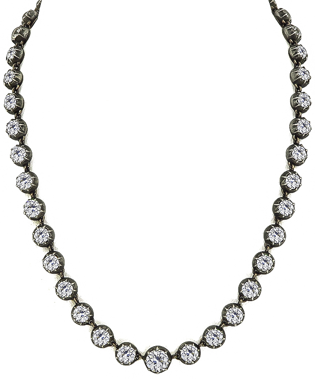 antique 28.60ct diamond necklace photo 1