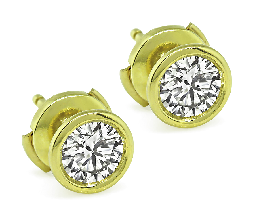 Estate Tiffany & Co 1.14ct Diamond Stud Earrings