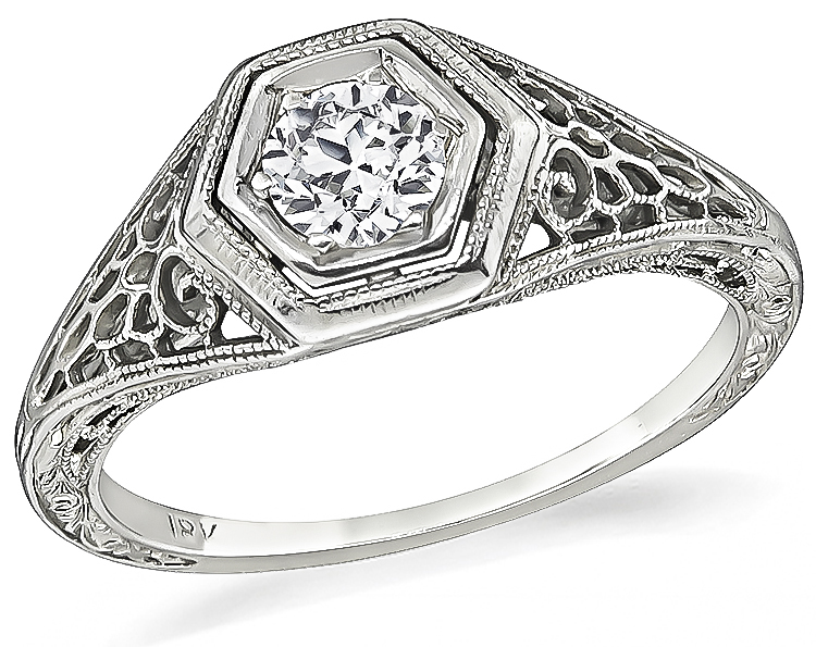 Vintage 0.35ct Diamond Engagement Ring
