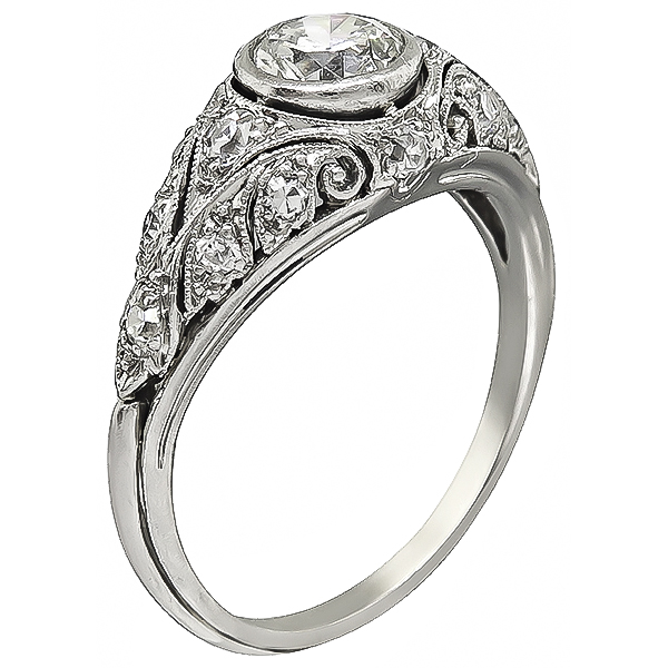 Art Deco 0.65ct Diamond Engagement Ring