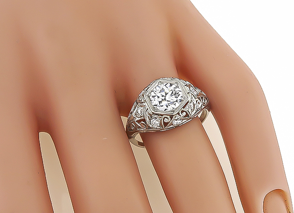 Vintage GIA Certified 1.24ct Diamond Engagement Ring