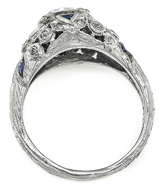 Art Deco GIA Certified 1.25ct Diamond Engagement Ring