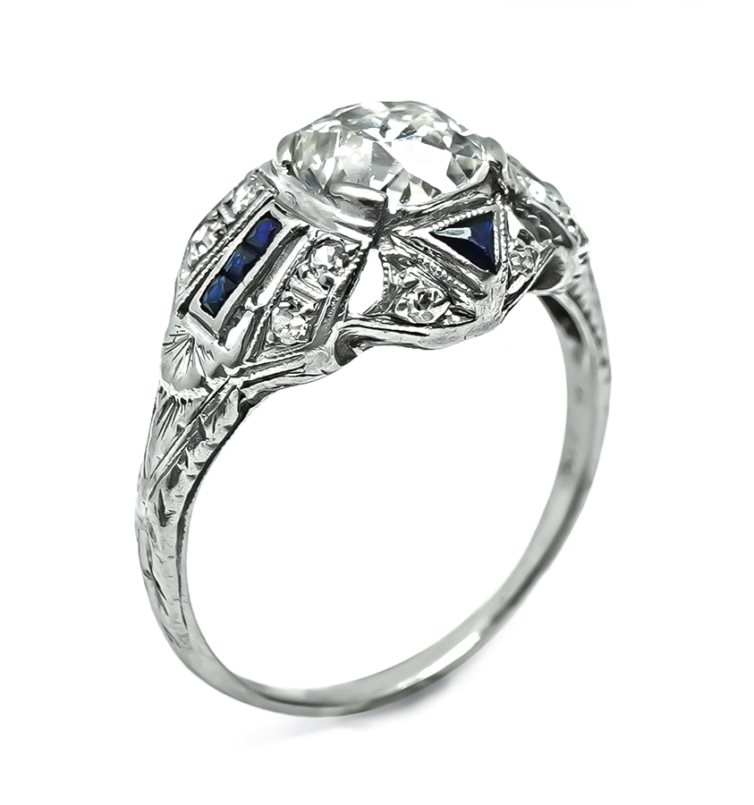 Art Deco 1.39ct Diamond Engagement Ring