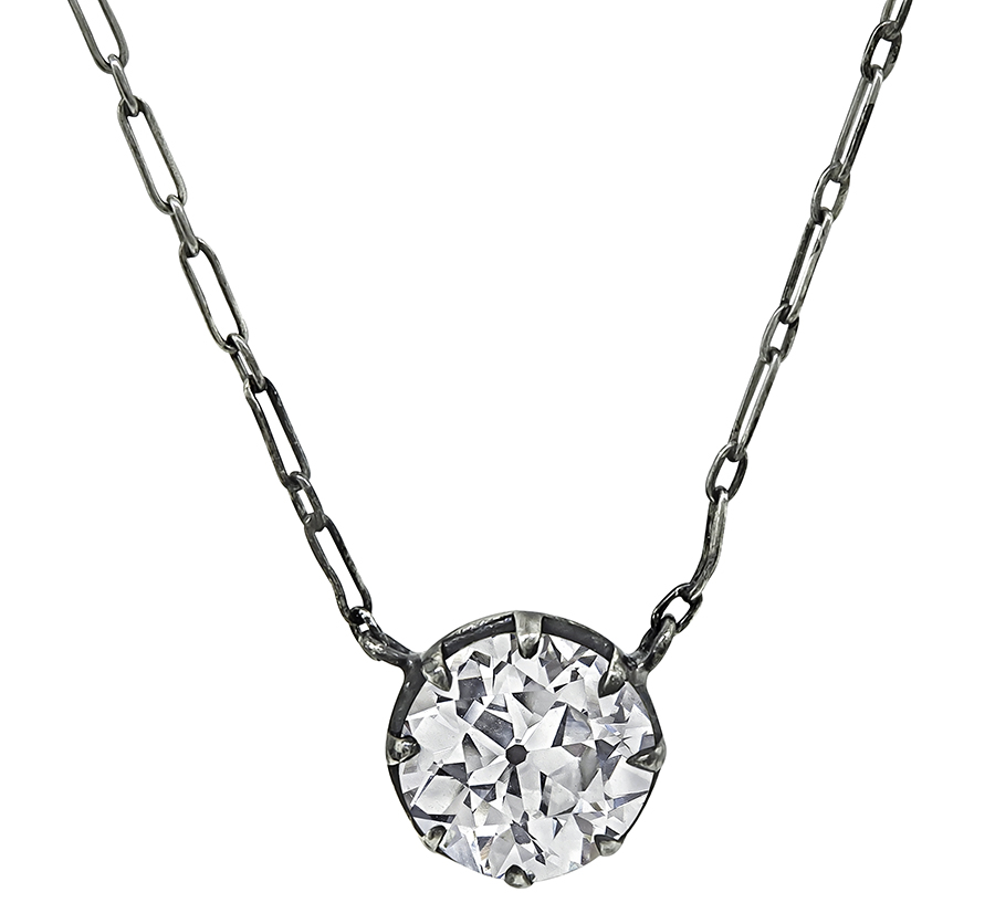 Vintage 1.97ct Diamond Pendant Necklace