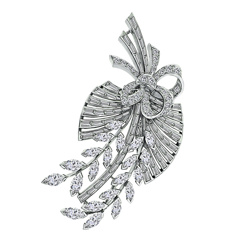 Vintage 3.50ct Diamond Bouquet Pin