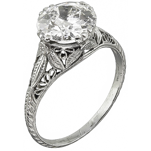 Vintage GIA Certified 2.17ct Diamond Engagement Ring