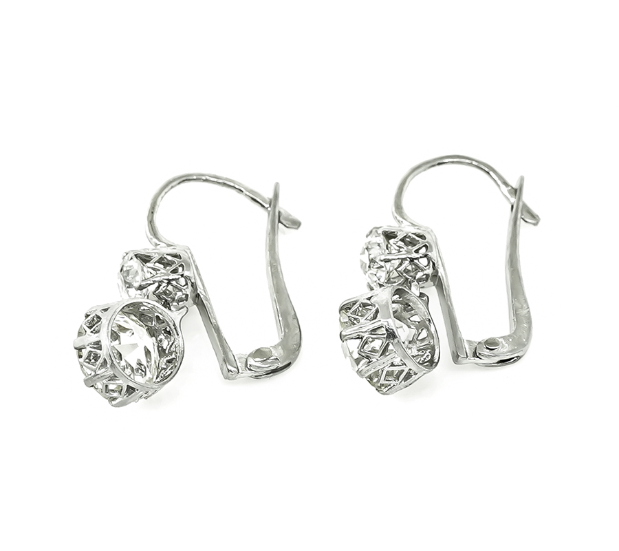 Estate 3.93cttw Diamond Dangling Earrings