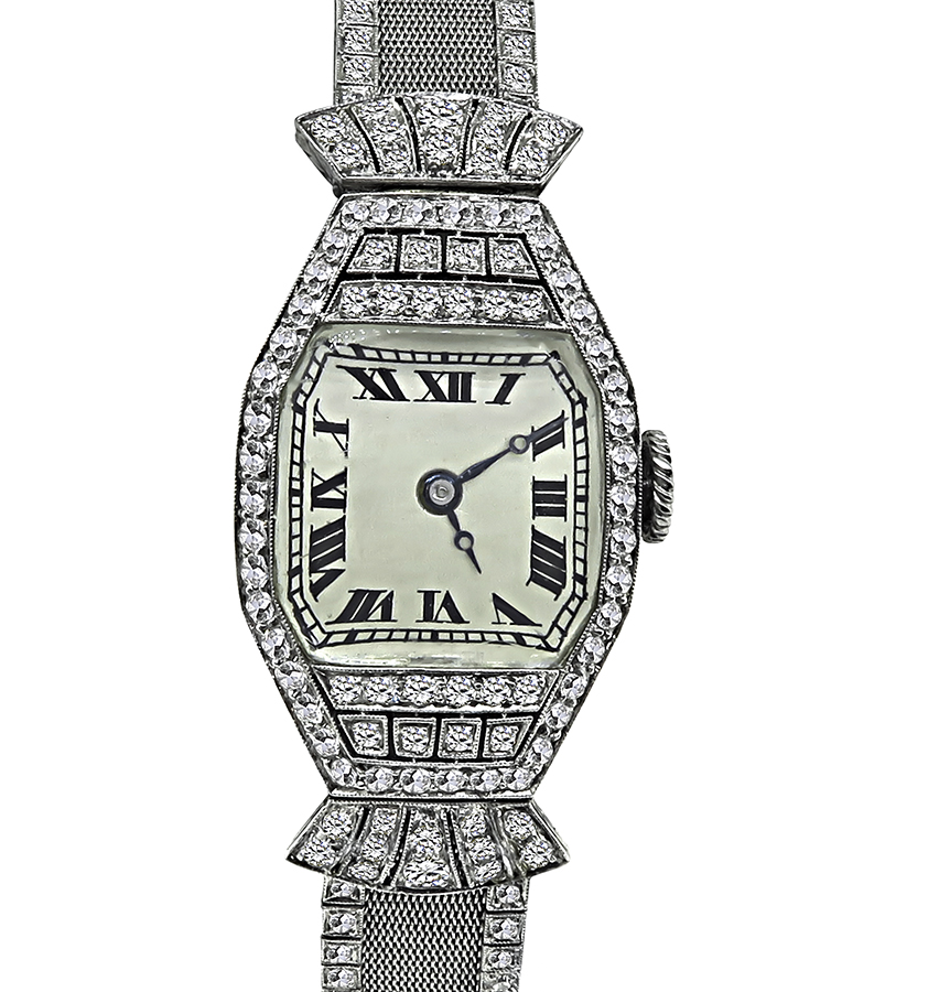 Art Deco 4.00ct Diamond Watch