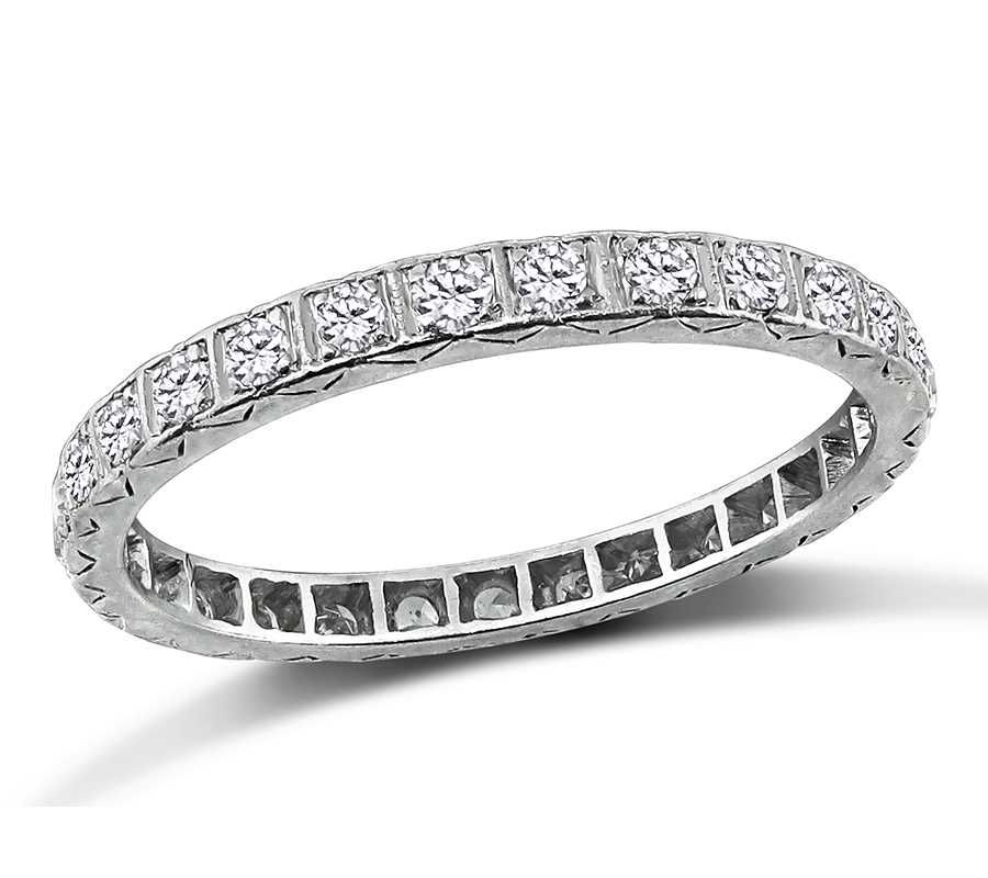 Art Deco 0.90ct Diamond Eternity Wedding Band