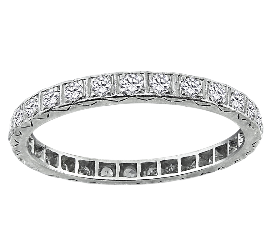 Art Deco 0.90ct Diamond Eternity Wedding Band