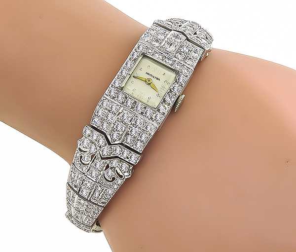 Art Deco 7.00ct Diamond Hamilton Watch