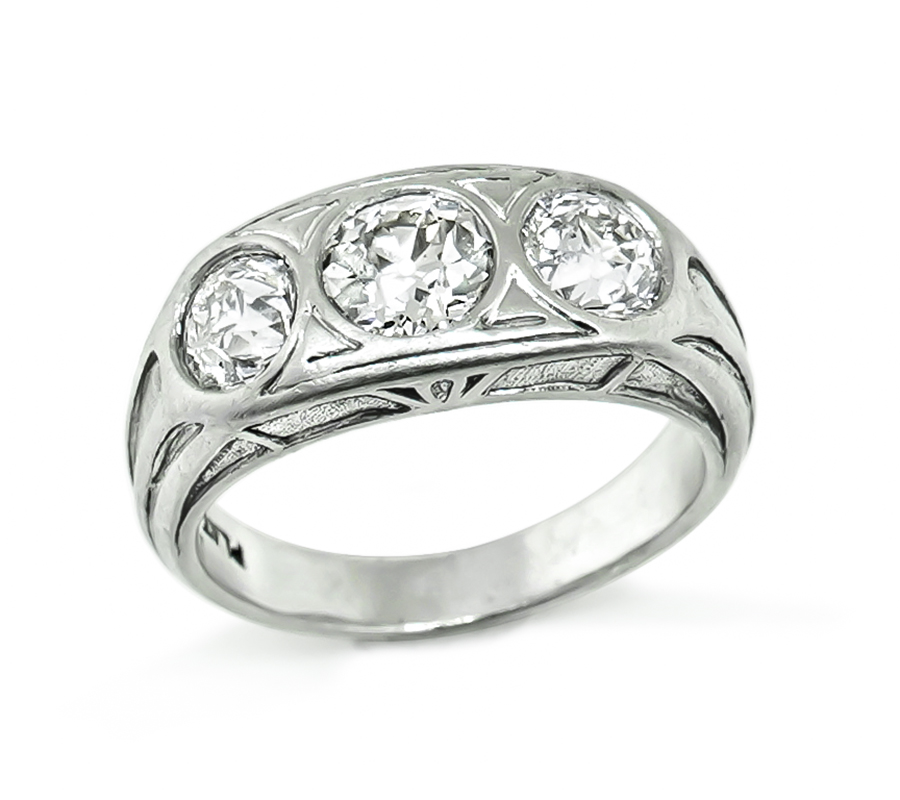 1920s 2.50ct Diamond Platinum Men's Ring