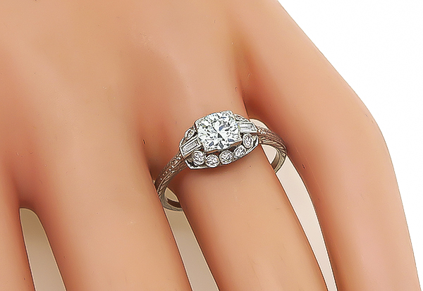 Vintage GIA Certified 0.74ct Diamond Engagement Ring