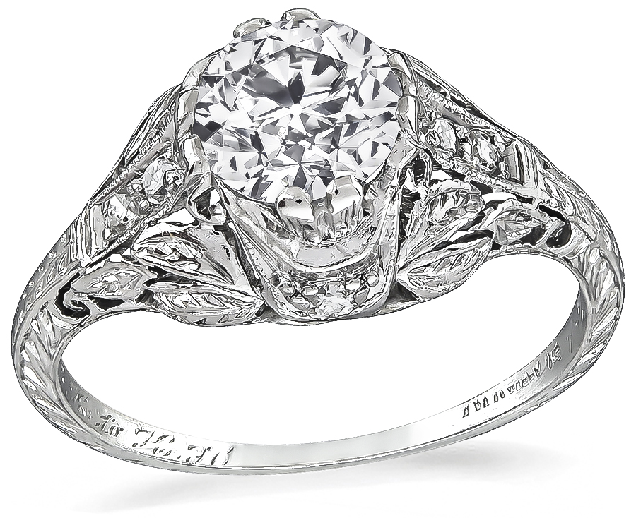 Vintage GIA certified 1.00ct Diamond Engagement Ring