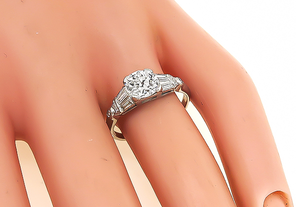 Vintage GIA Certified 1.28ct Diamond Engagement Ring