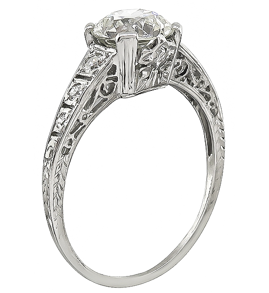 Art Deco GIA Certified 1.32ct Diamond Engagement Ring