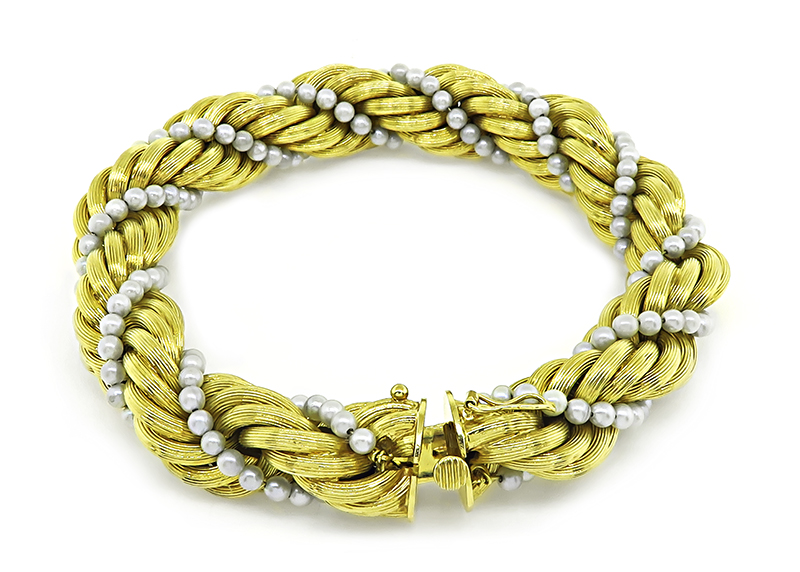 1960s Pearl Gold Bracelet