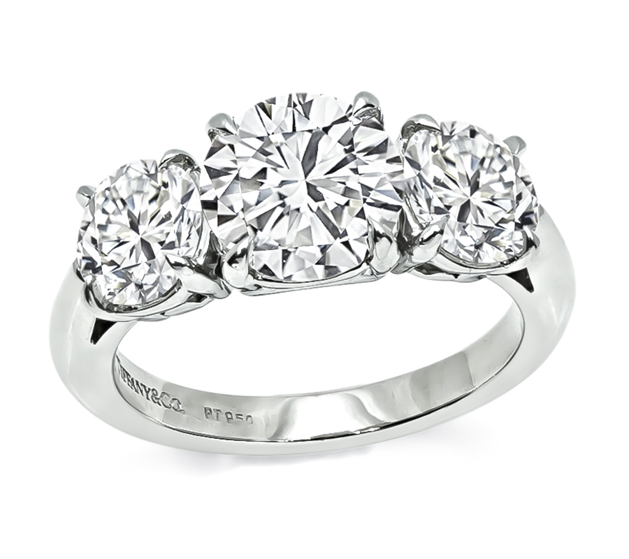 Vintage Tiffany & Co GIA 4.03cttw Diamond Engagement Ring 