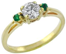 0.45ct diamond emerald gold engagement ring photo 1 