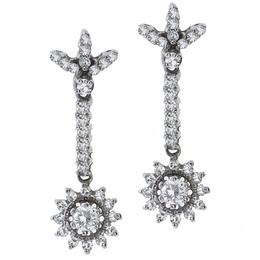 diamond 14k white gold drop earrings 1