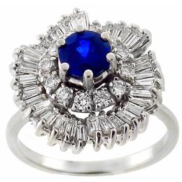  sapphire diamond 18k white gold ring 1