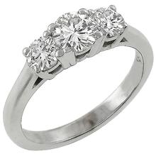 18k white  gold  3 stone diamond ring 1