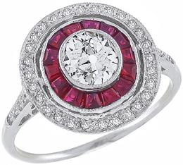 0.60ct diamond 0.58ct ruby ring photo 1