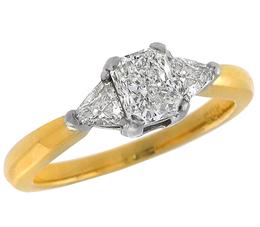 14k yellow and white gold  diamond engagement ring 1