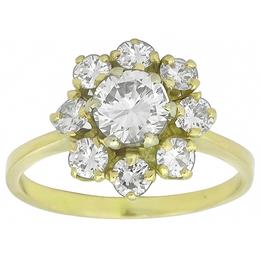 vintage 0.78ct diamond 14k gold cluster ring photo 1