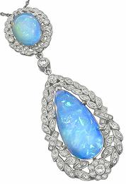 0.84ct Diamond Opal Pendant Photo 1