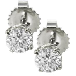 diamond  14k white gold stud earrings 1