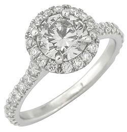 0.96ct diamond platinum engagement ring 3/4 view photo