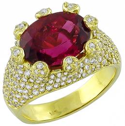 10.00ct pink tourmaline 2.50ct diamond ring photo 1