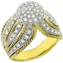 diamond 18k yellow and white gold ring 1