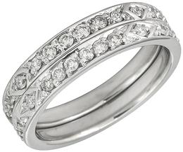 1.10ct Diamond Eternity Wedding Band Set photo 1