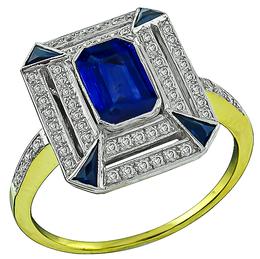 1.23ct Sapphire 0.30ct Diamond Ring Photo 1